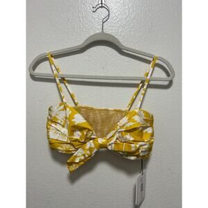 $268 Amur REVOLVE Women's Yellow Alva Organic Cotton Bralette Top Size XS